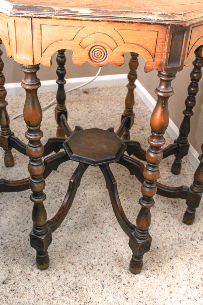 Antique Eastlake Octagonal Table