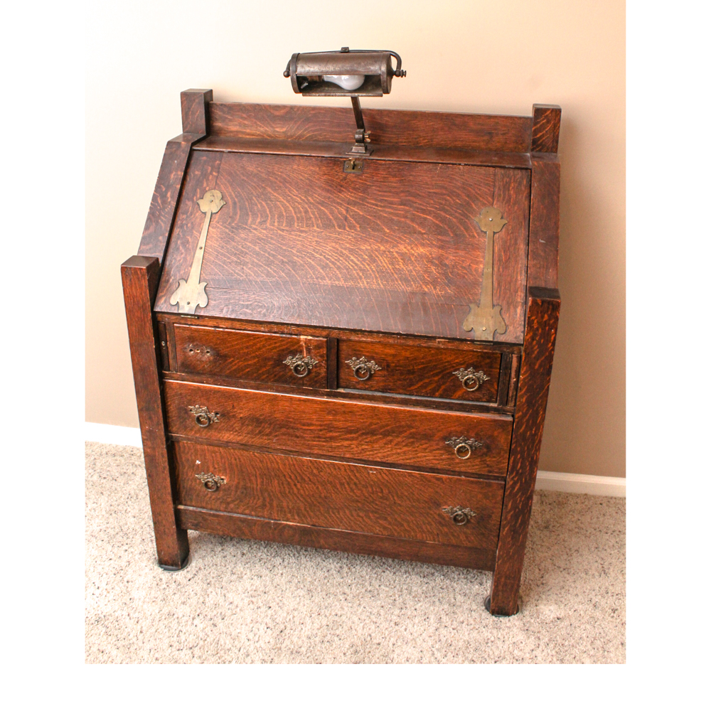 Antique Quarter Sawn Oak Secretary