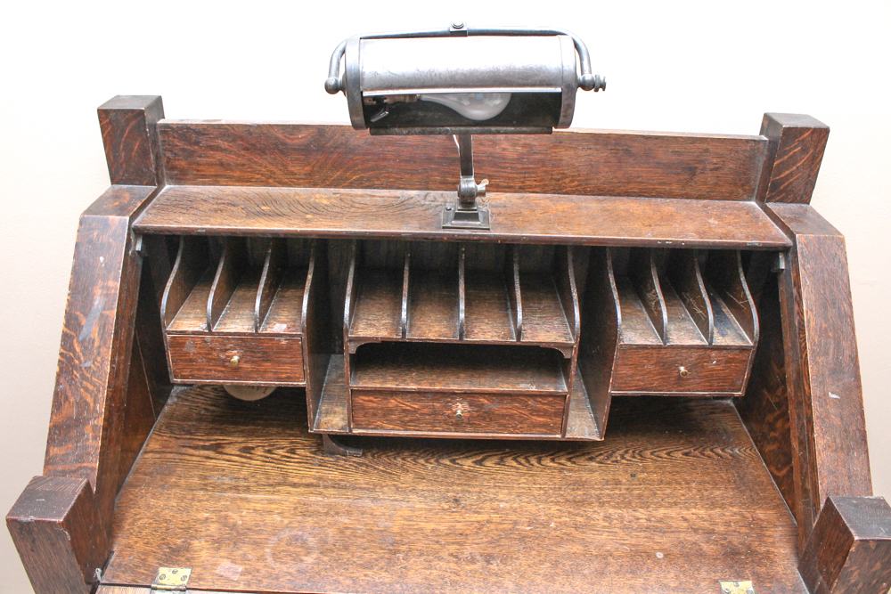 Antique Quarter Sawn Oak Secretary