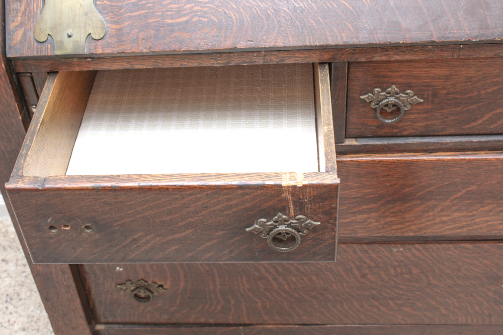 Antique Quarter Sawn Oak Secretary