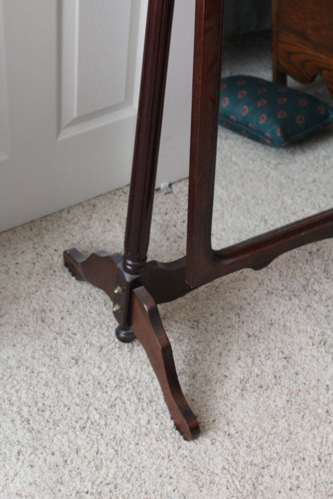 Mahogany Pivoting Floor Mirror