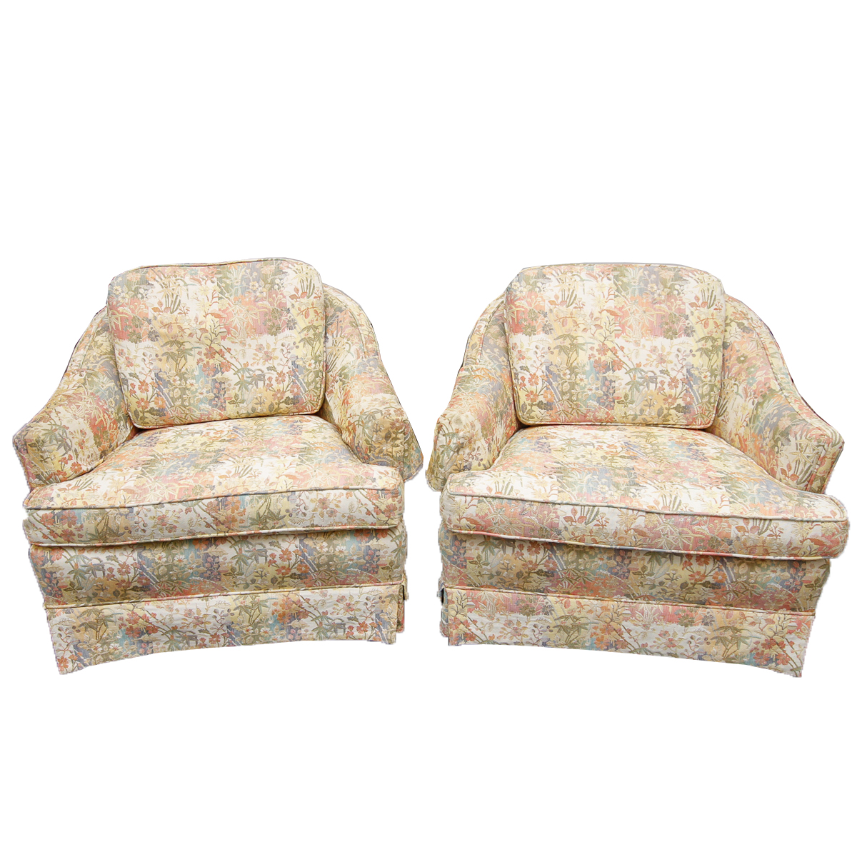 Pair of Vintage Upholstered Accent Chairs