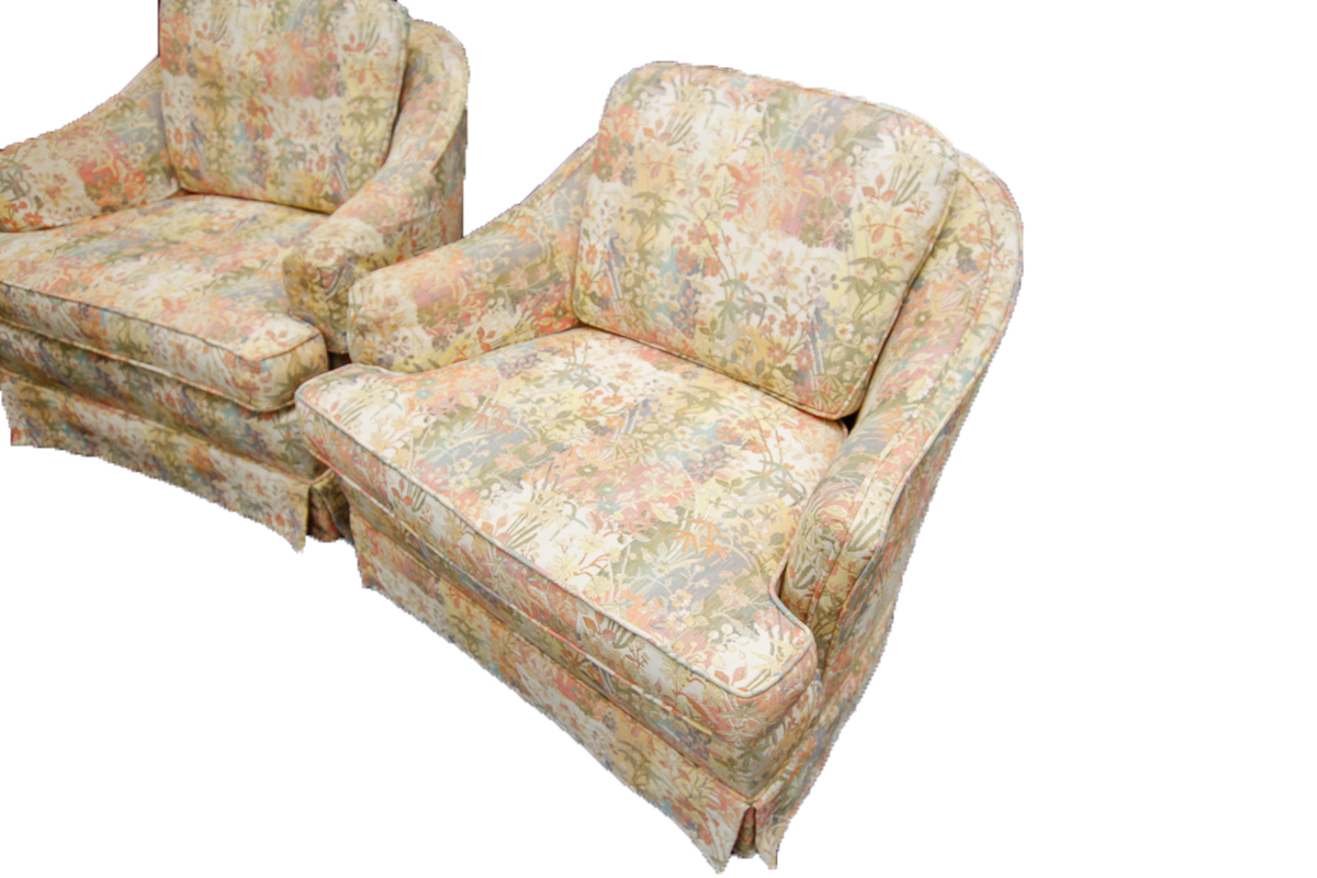 Pair of Vintage Upholstered Accent Chairs