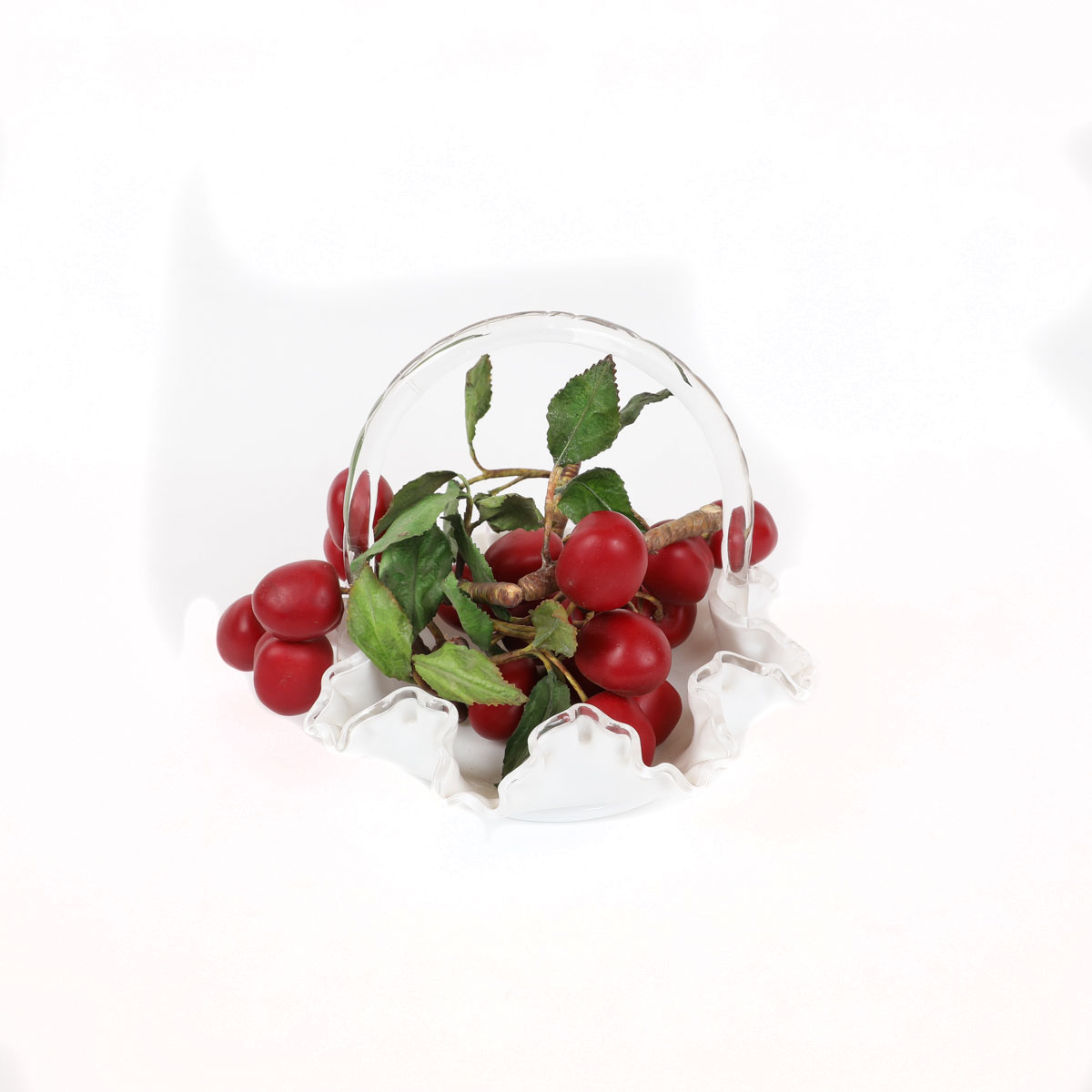 Assortment of Table Decor including Fenton Silver Crest