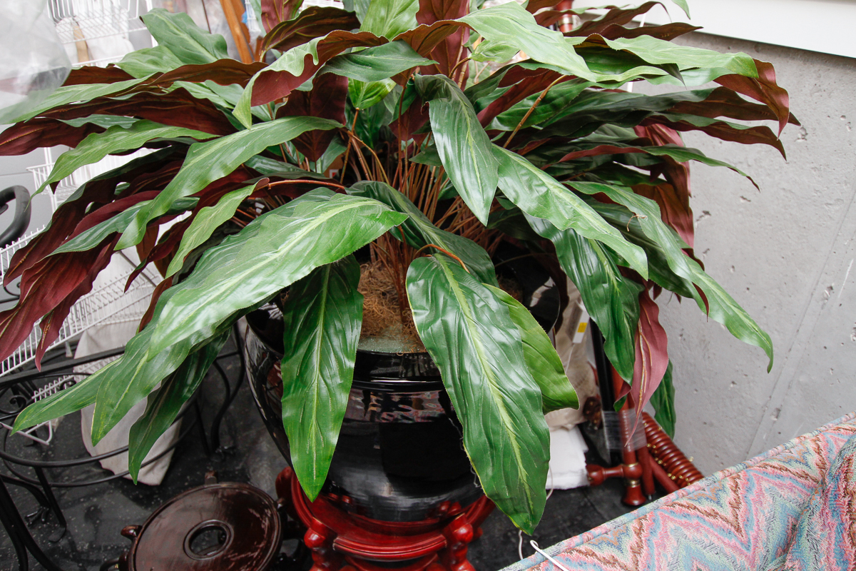 Faux Peace Lily Plant with Ceramic Vase