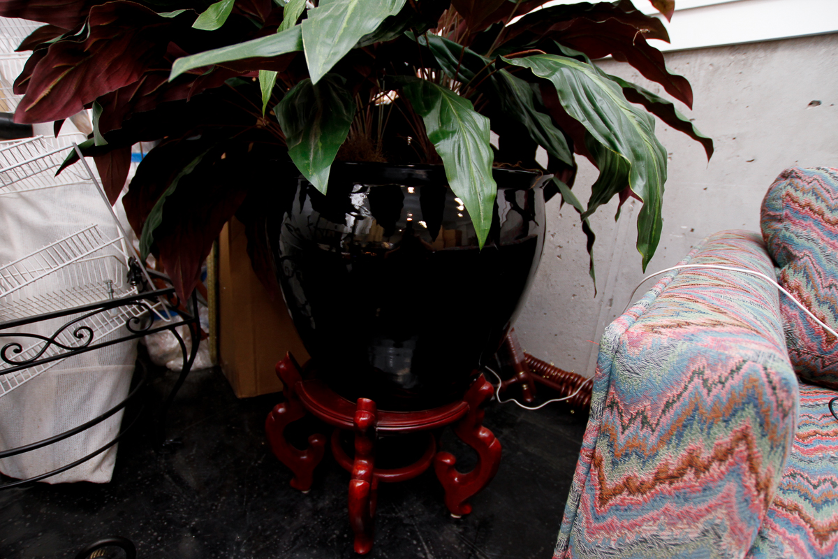 Faux Peace Lily Plant with Ceramic Vase