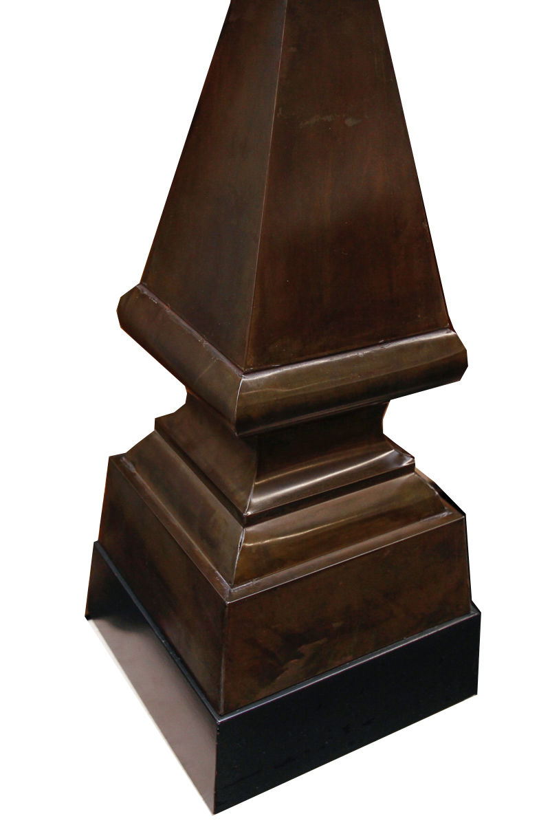 Metal Floor Lamp with Amber Shade