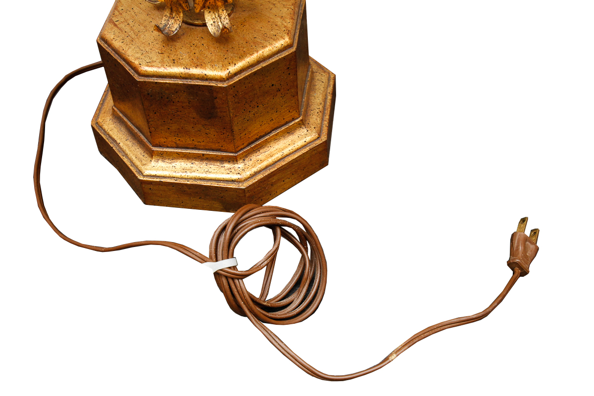 Brass Tone  Leaf and Floral Table Lamps