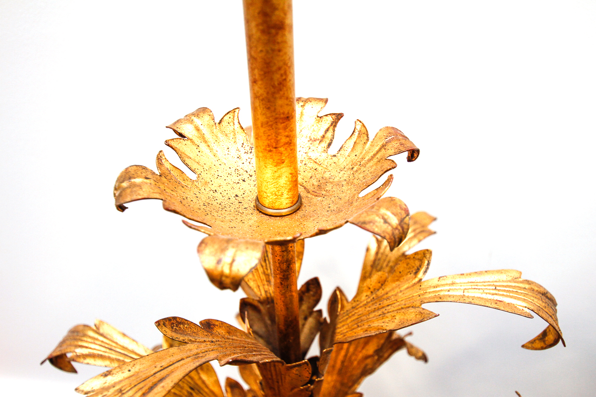 Brass Tone  Leaf and Floral Table Lamps