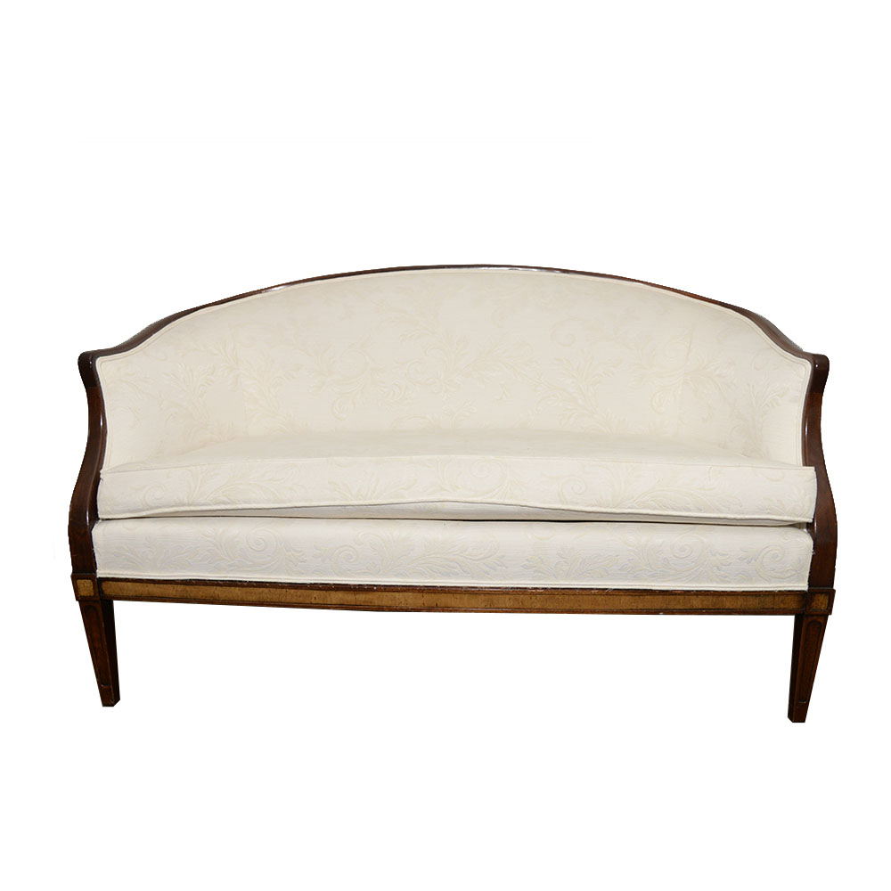 Pair of Edwardian Style Upholstered Settees