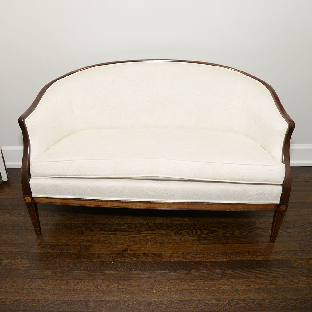 Pair of Edwardian Style Upholstered Settees