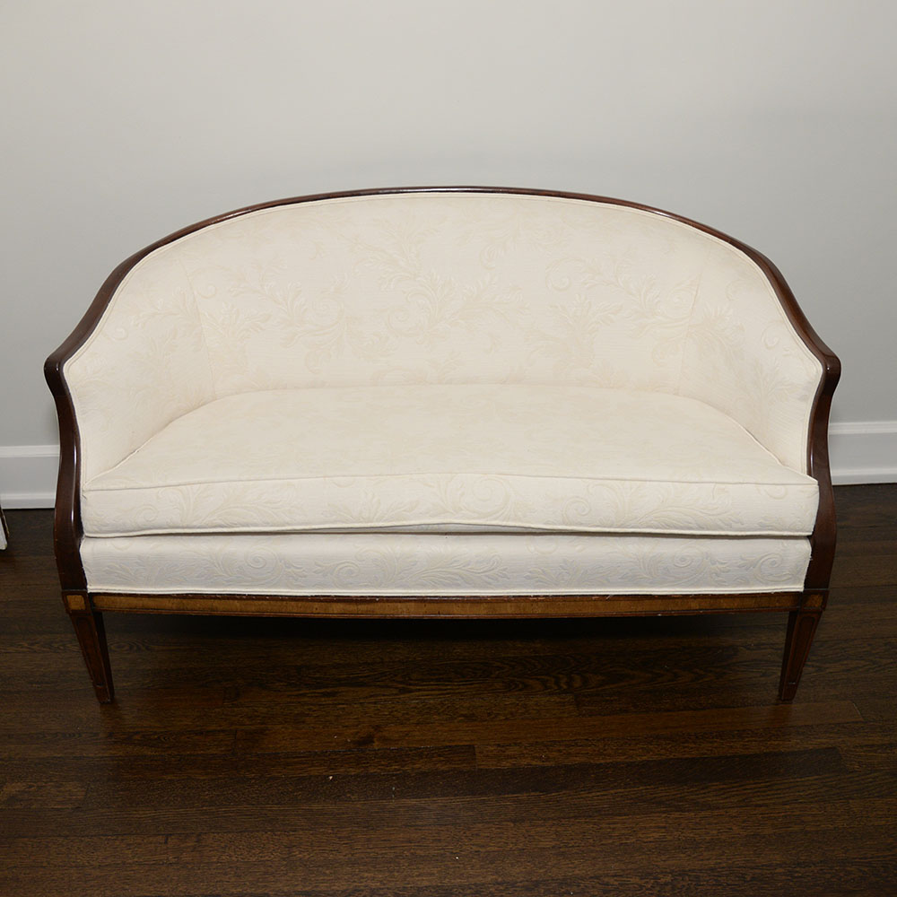 Pair of Edwardian Style Upholstered Settees