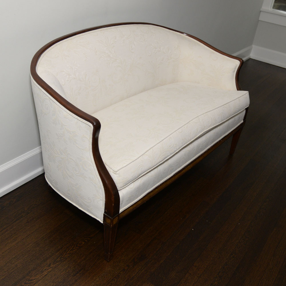 Pair of Edwardian Style Upholstered Settees