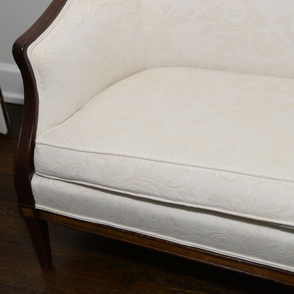 Pair of Edwardian Style Upholstered Settees