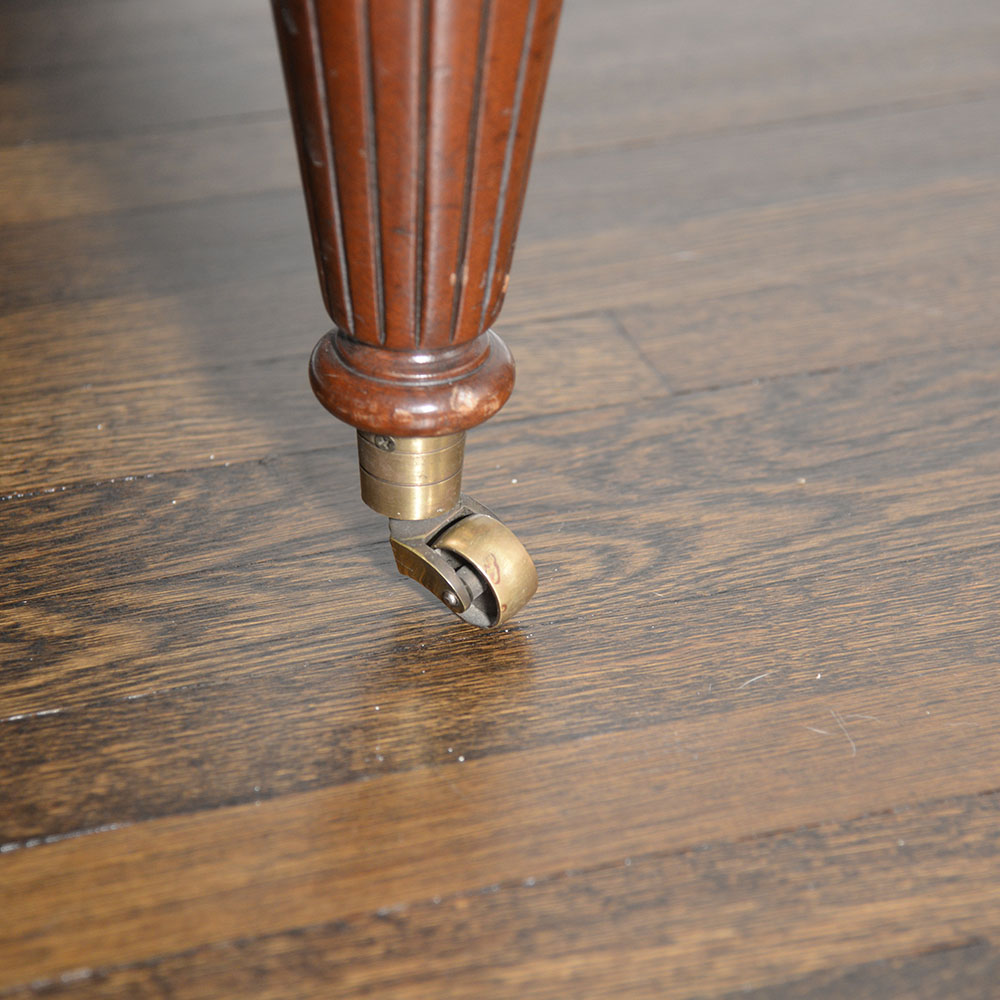 Vintage Leather and Mahogany Ottoman