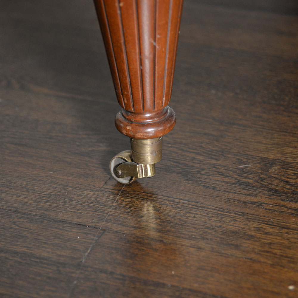 Vintage Leather and Mahogany Ottoman
