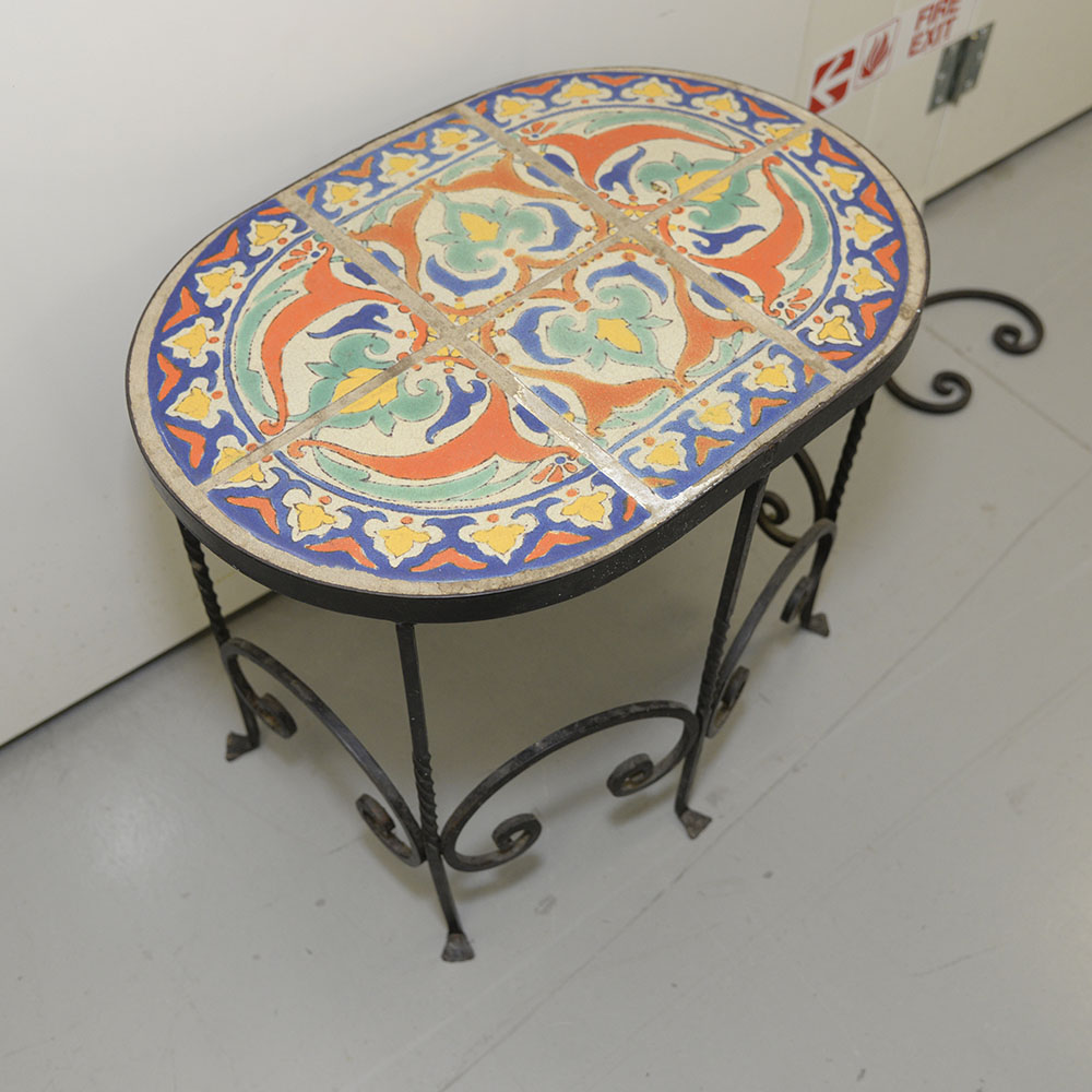 Spanish Revival Style Oval Tile Table
