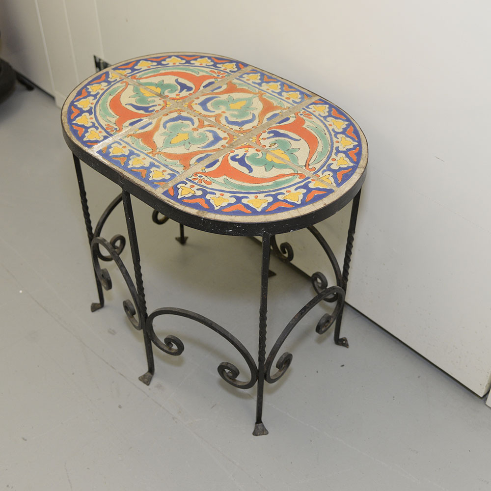 Spanish Revival Style Oval Tile Table