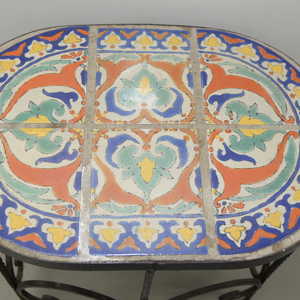 Spanish Revival Style Oval Tile Table