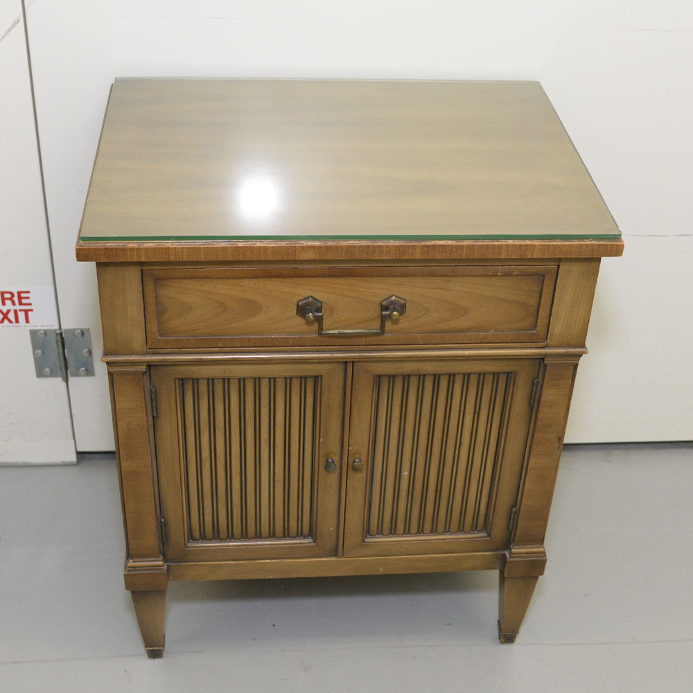 Vintage Walnut Veneer Nightstand