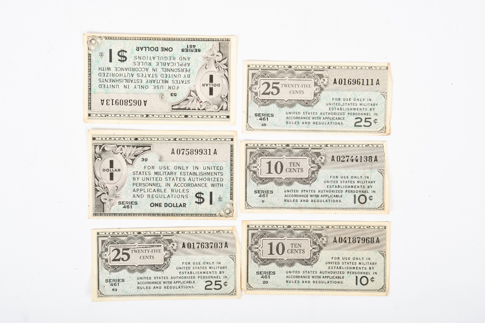 Collection of Vintage World War II US Military Currency