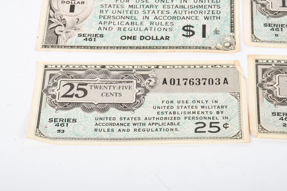 Collection of Vintage World War II US Military Currency