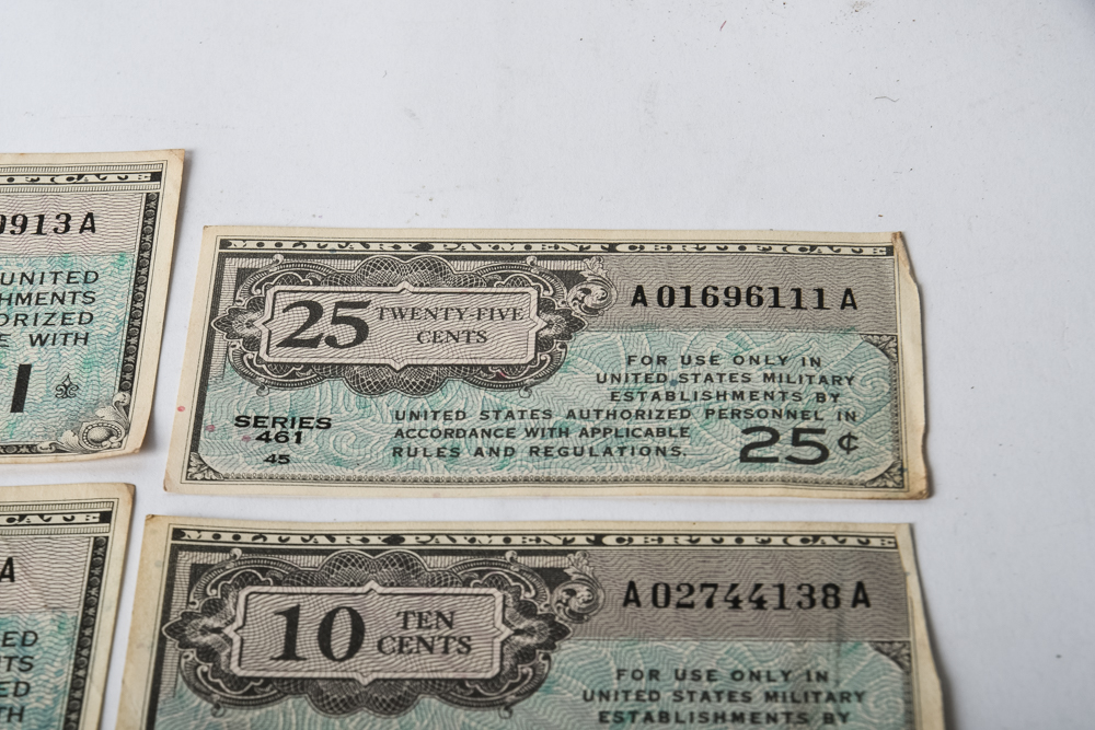 Collection of Vintage World War II US Military Currency