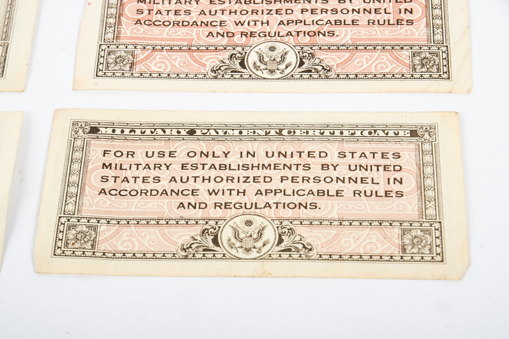 Collection of Vintage World War II US Military Currency