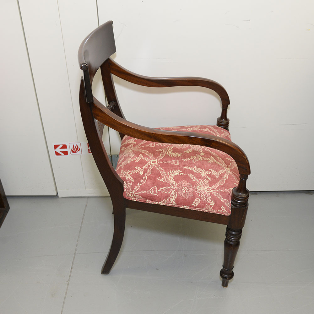 Pair of Vintage Fine Replica Regency Style Arm Chairs