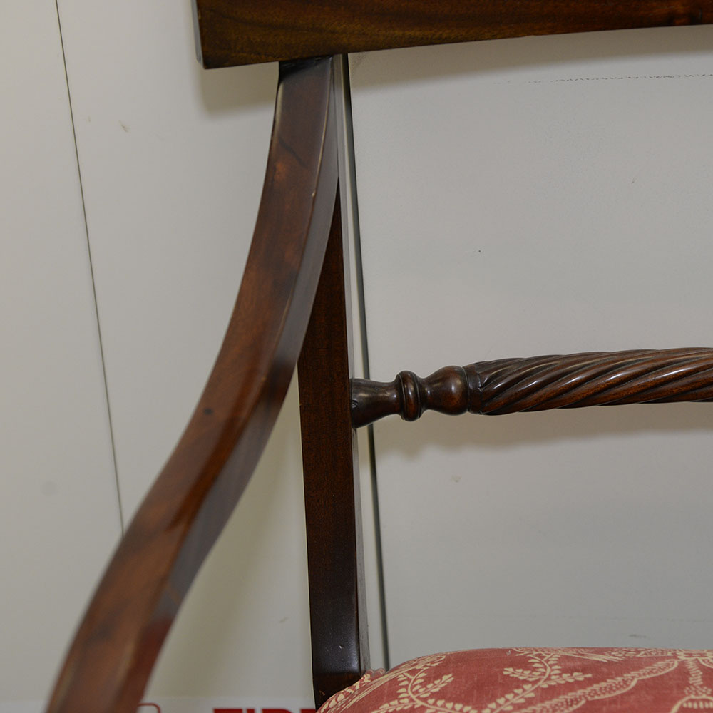 Pair of Vintage Fine Replica Regency Style Arm Chairs