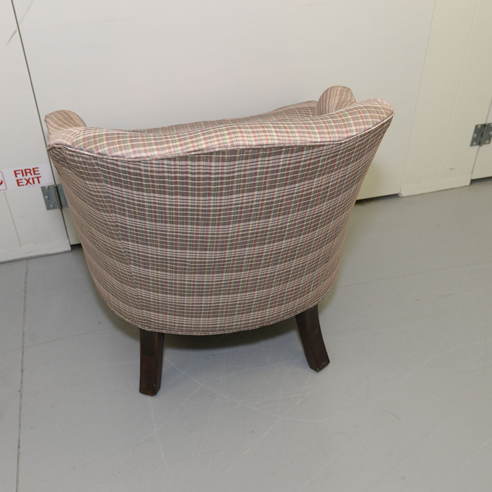 Plaid Upholstered Club Chair