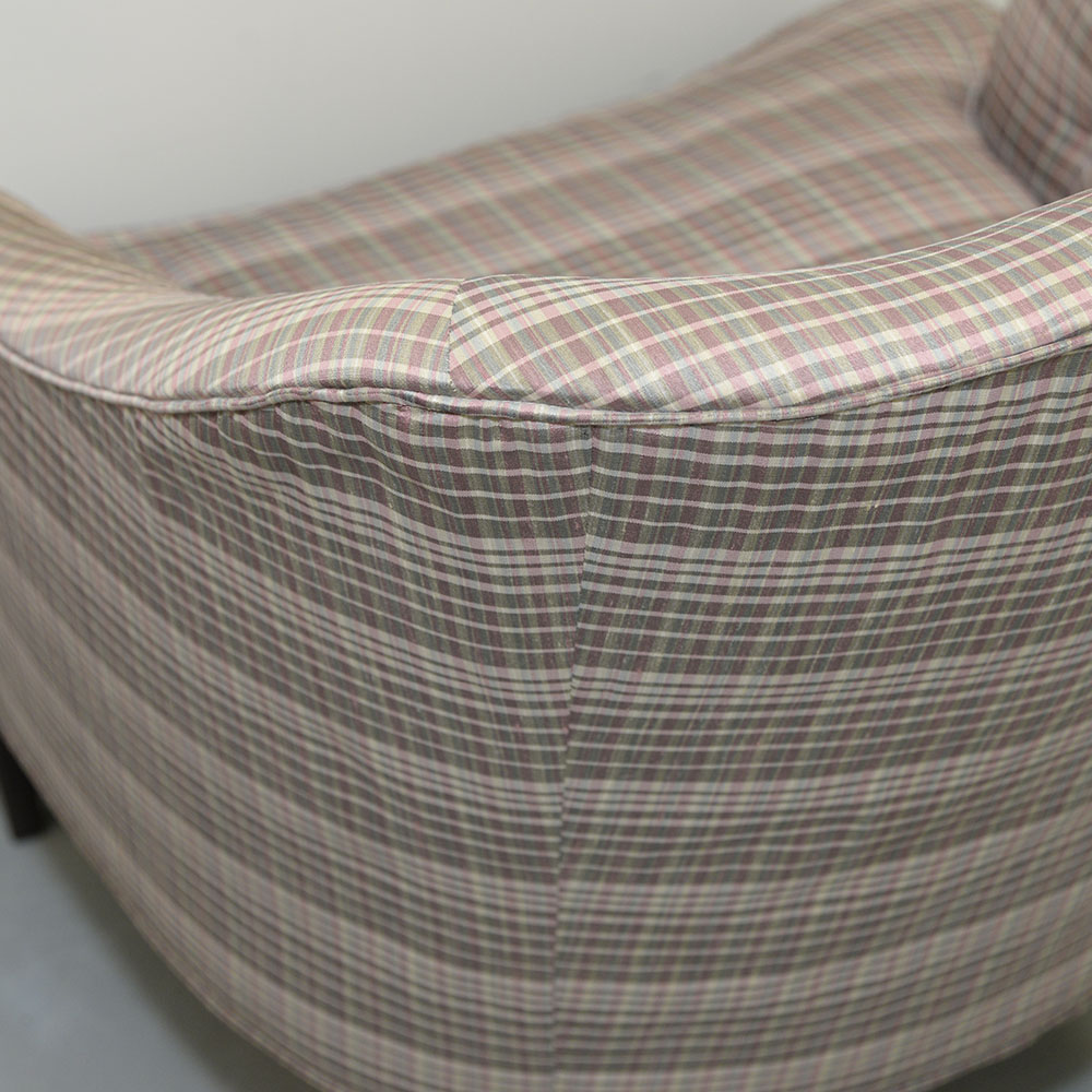 Plaid Upholstered Club Chair