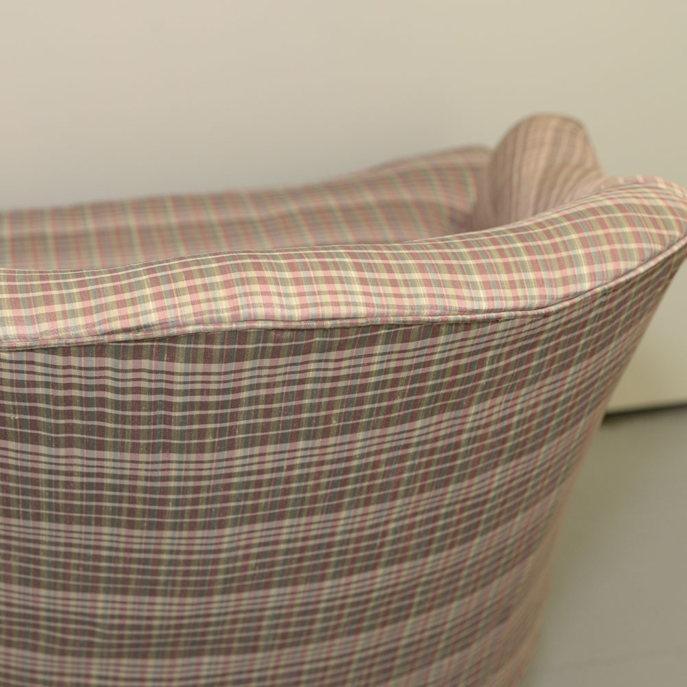 Plaid Upholstered Club Chair