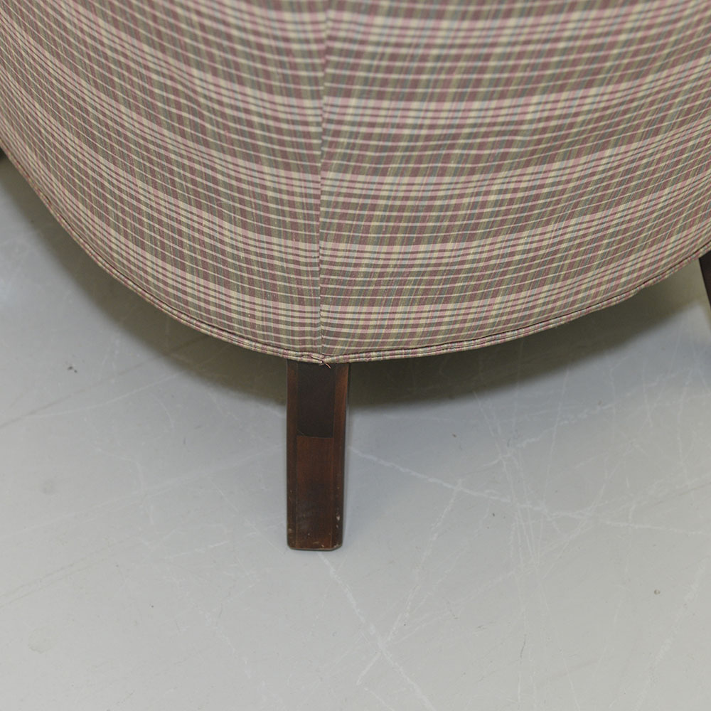 Plaid Upholstered Club Chair