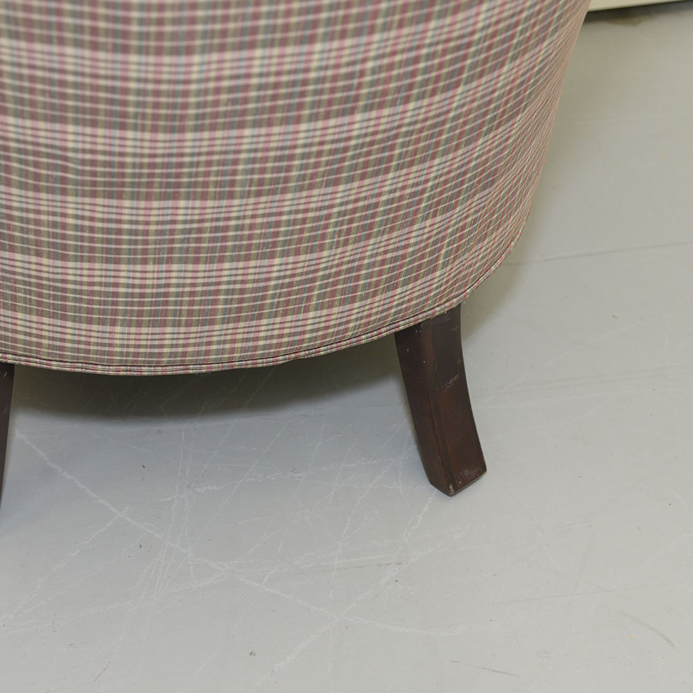 Plaid Upholstered Club Chair