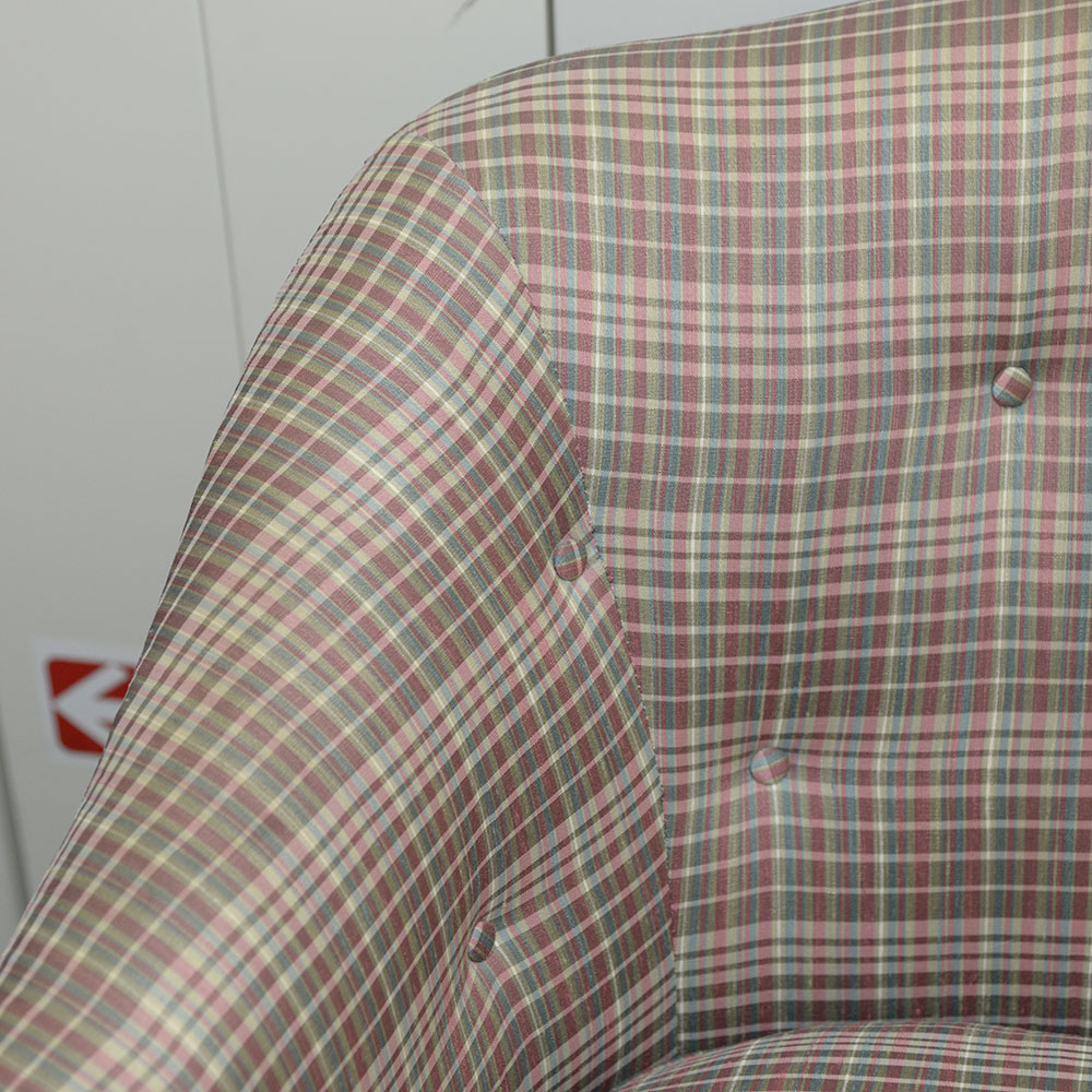 Plaid Upholstered Club Chair