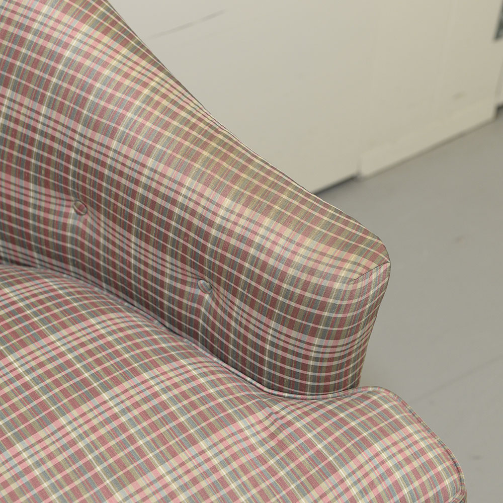 Plaid Upholstered Club Chair