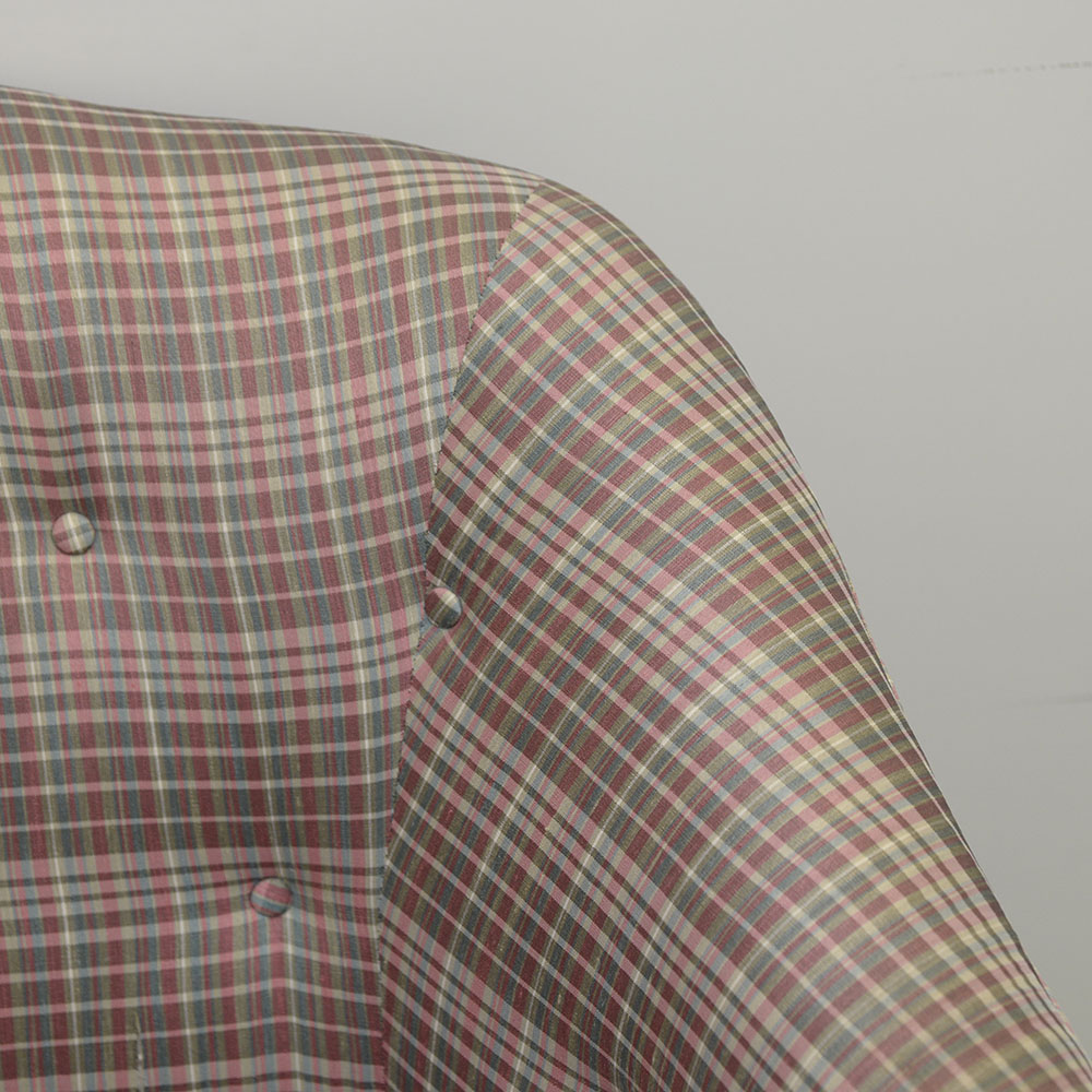 Plaid Upholstered Club Chair