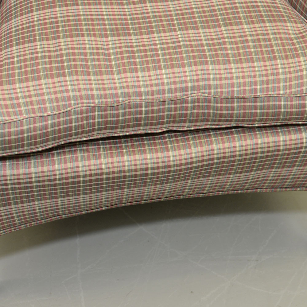Plaid Upholstered Club Chair