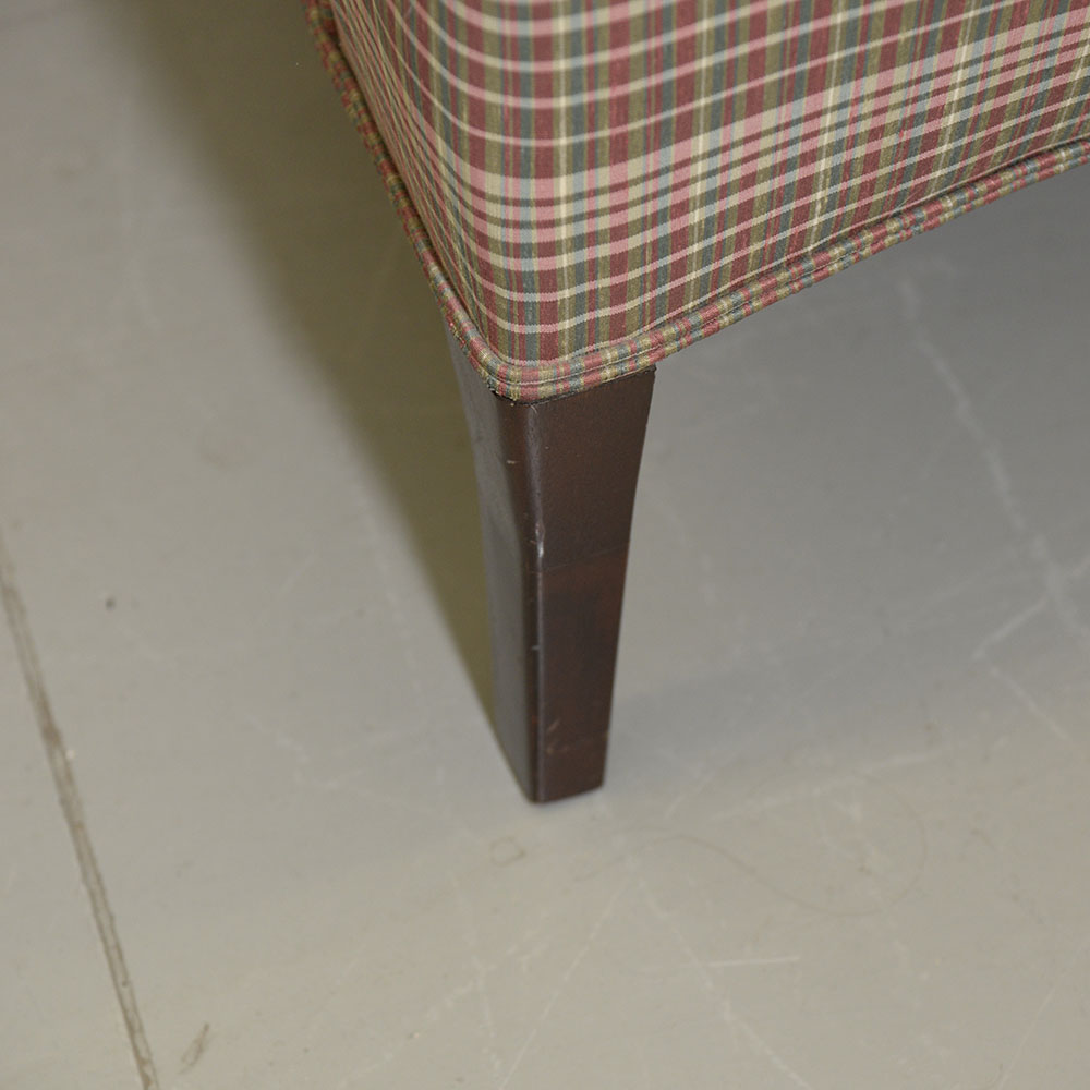 Plaid Upholstered Club Chair