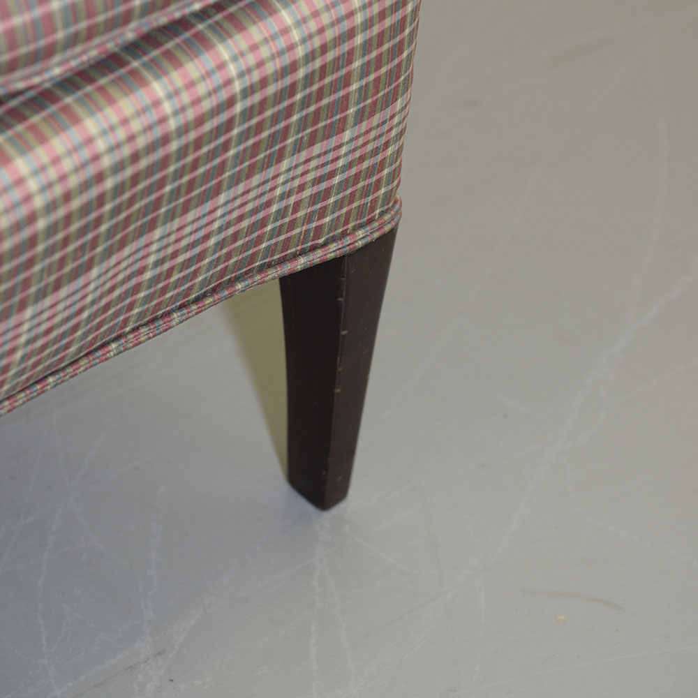 Plaid Upholstered Club Chair