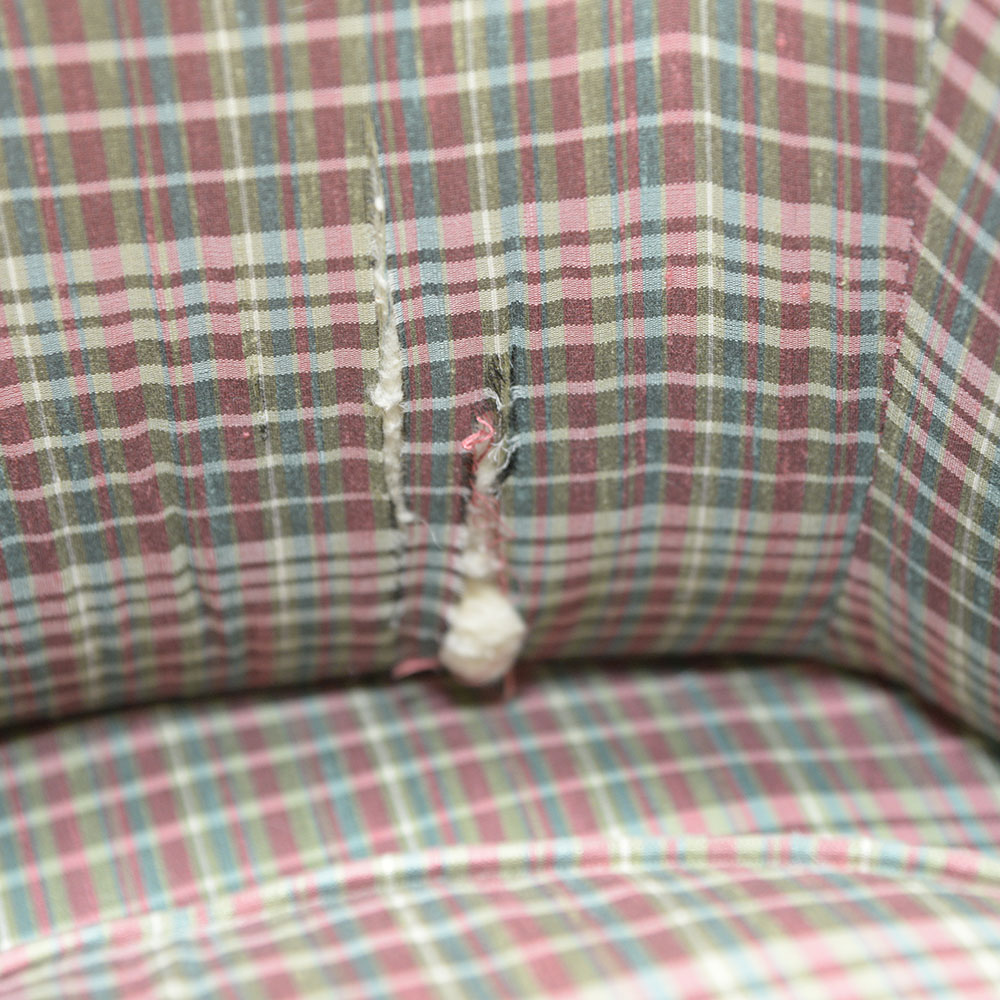 Plaid Upholstered Club Chair