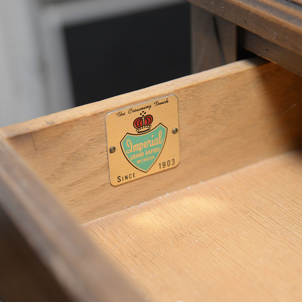 Vintage Imperial Walnut Veneer Side Table