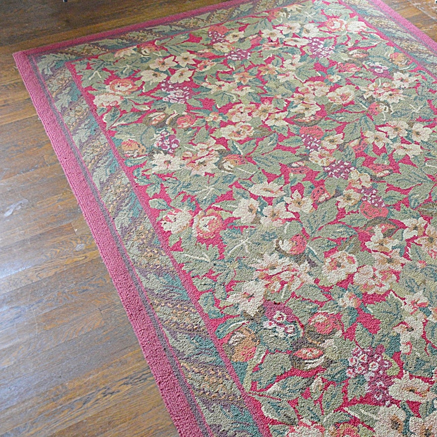 Floral Hooked Area Rug