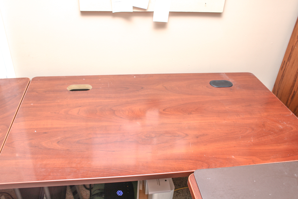 Bush Business Furniture Cherry Laminate Four-Piece Desk