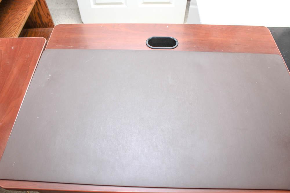 Bush Business Furniture Cherry Laminate Four-Piece Desk