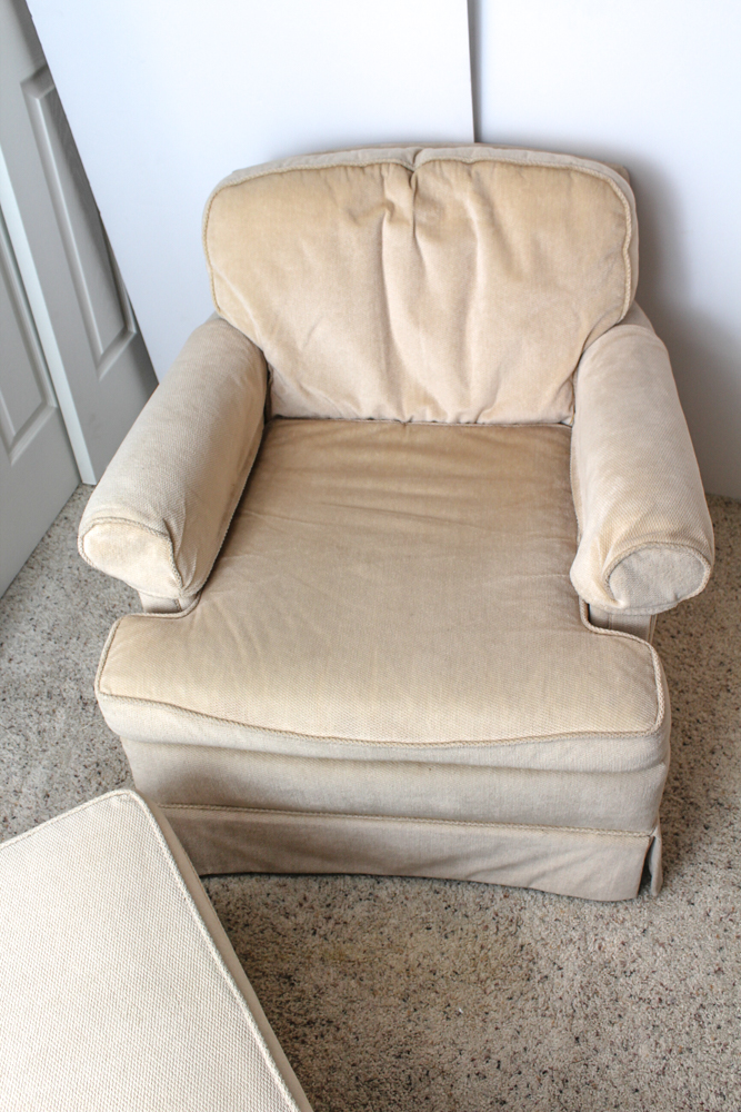 Custom Upholstered Chair with Ottoman by Gilliam