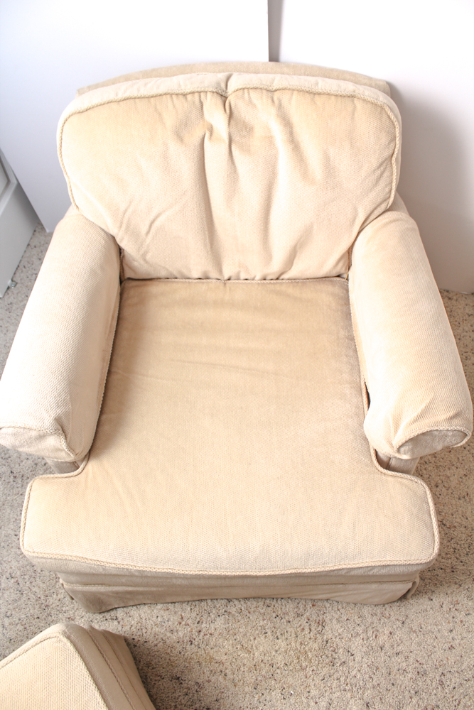 Custom Upholstered Chair with Ottoman by Gilliam