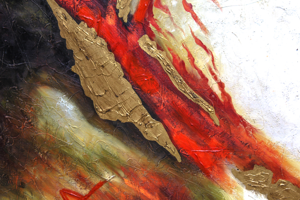 "Galaxy of Gold I" Embellished Giclee on Canvas