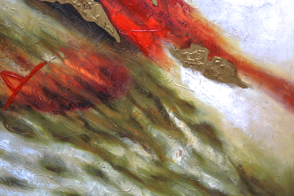 "Galaxy of Gold I" Embellished Giclee on Canvas